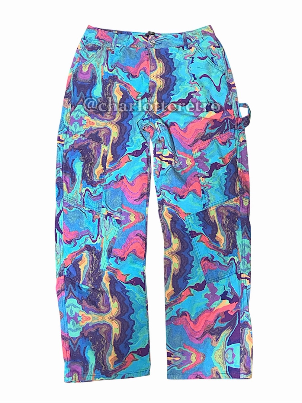 Psychedelic Oil Slick Cargo Jeans